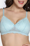 Zivame Dreamcatcher Padded Non Wired Medium Coverage Lace Bra - Crystal Blue — thumbnail 6